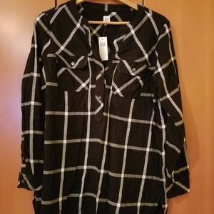 GAP Factory Black plaid tunic